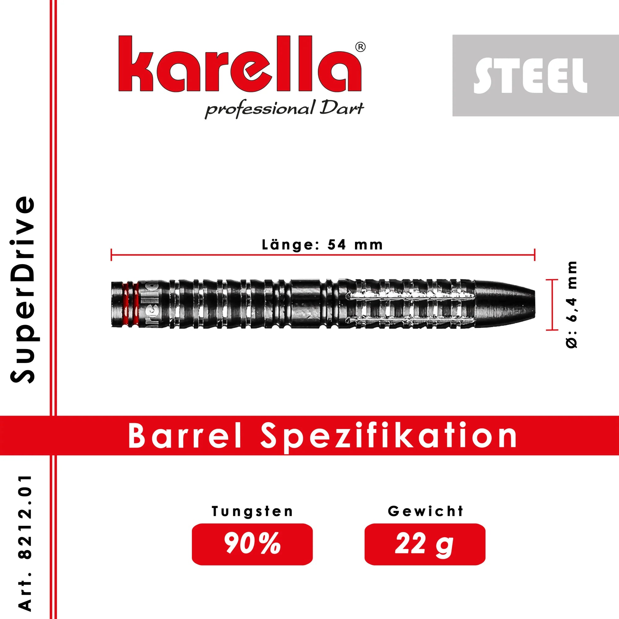 Karella Super Drive Steel Dart 22g/90%