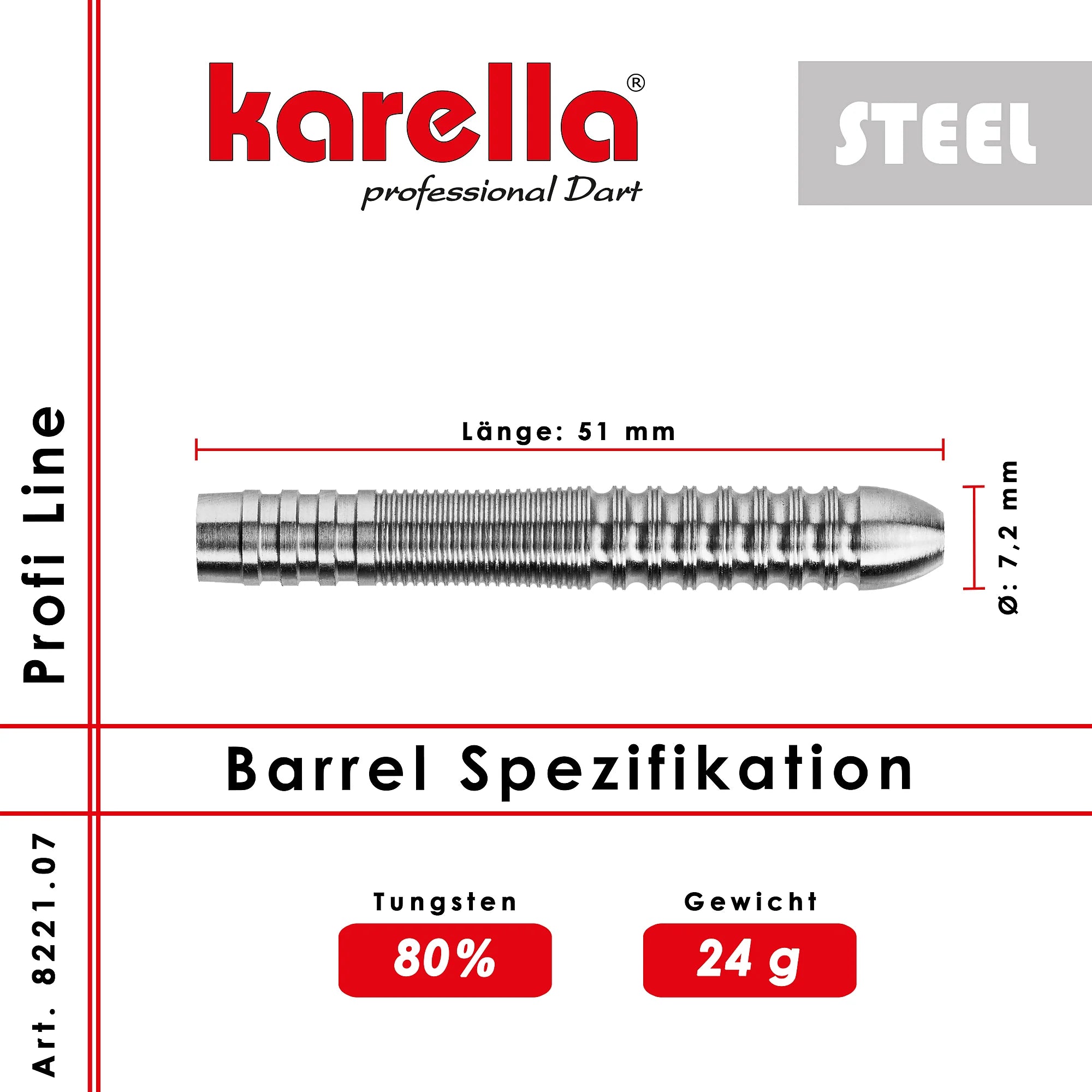 Karella PL-07 Profi Line Steel Dart 24g/80%