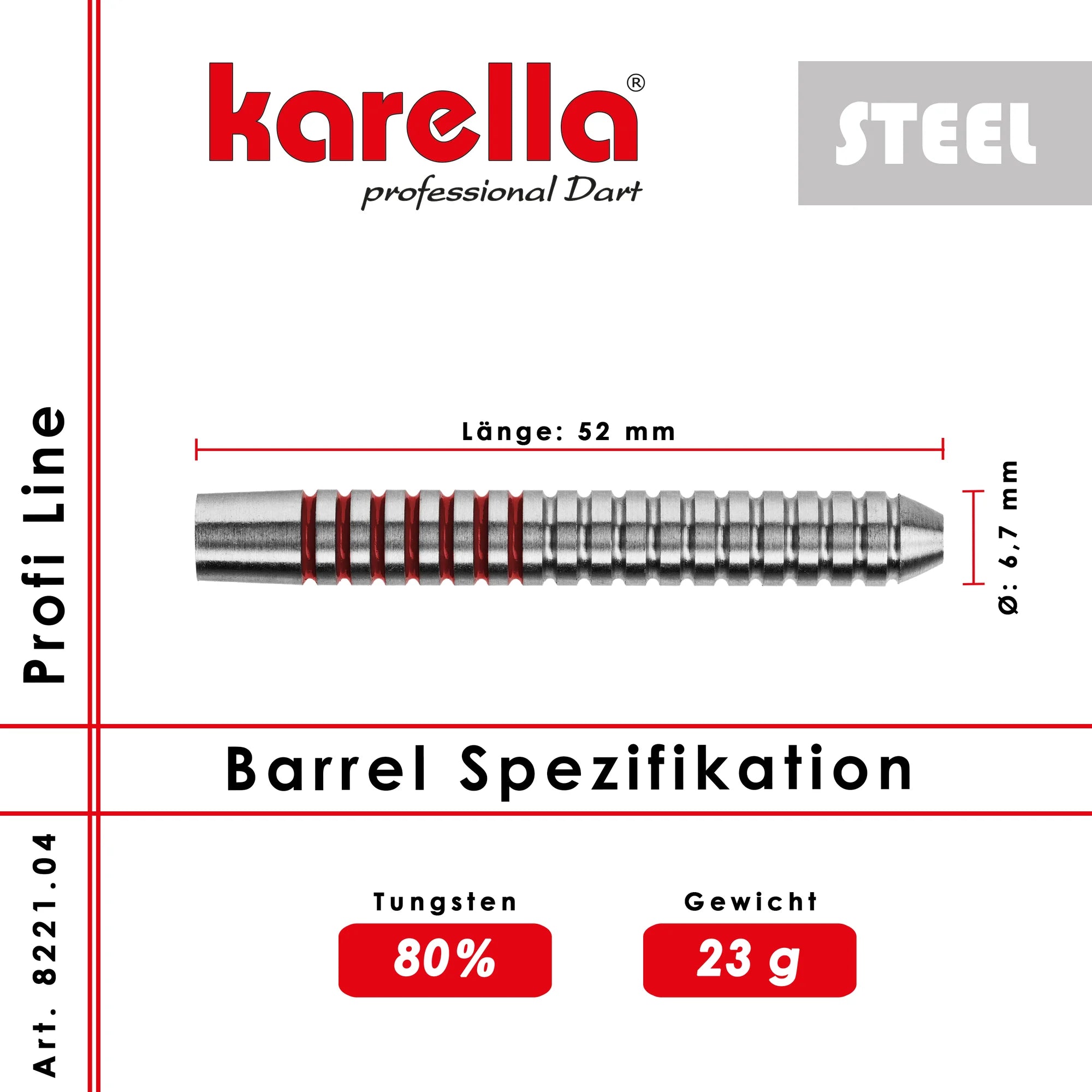 Karella PL-04 Profi Line Steel Dart 23g/80%
