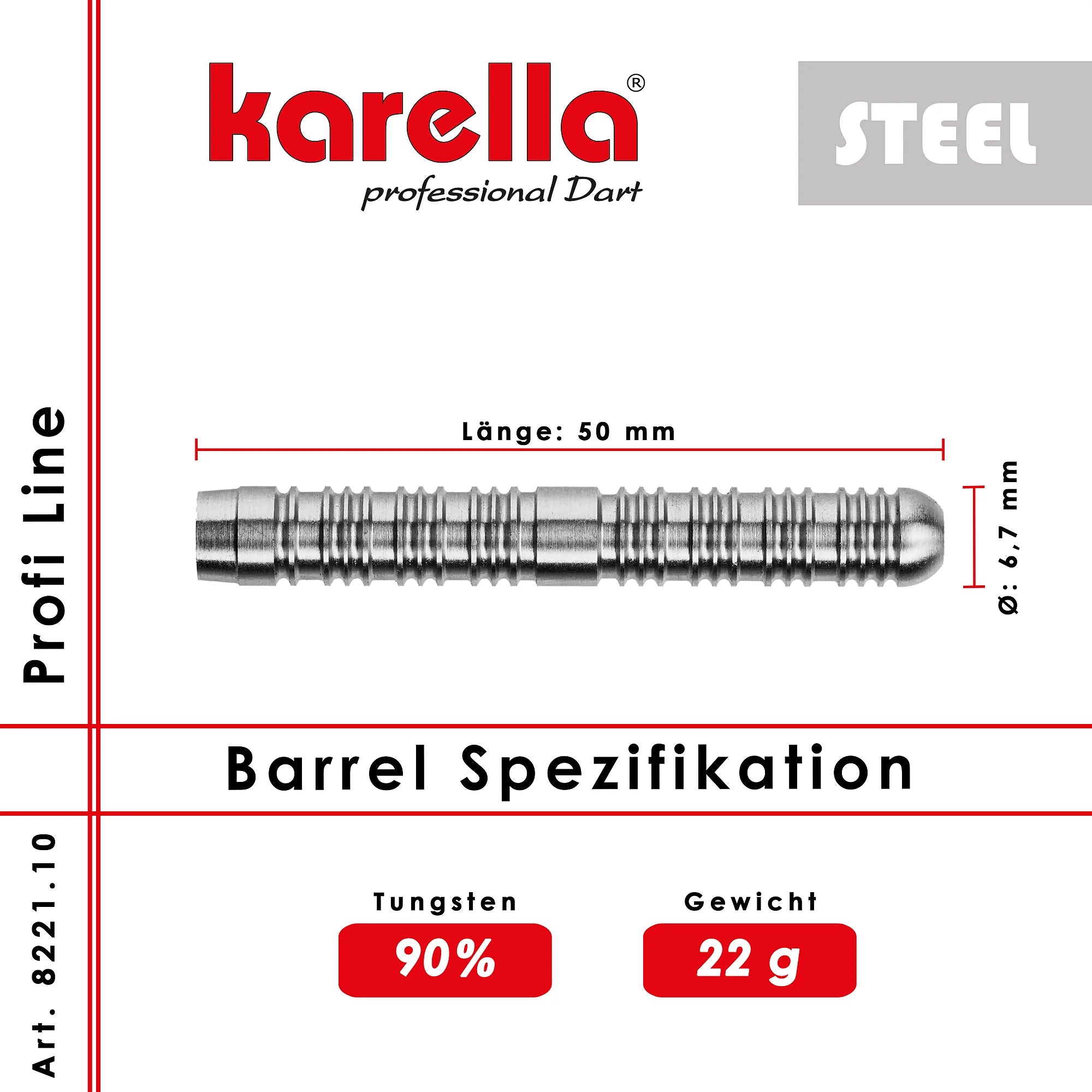 Karella PL-10 Profi Line Steel Dart 22g/90%