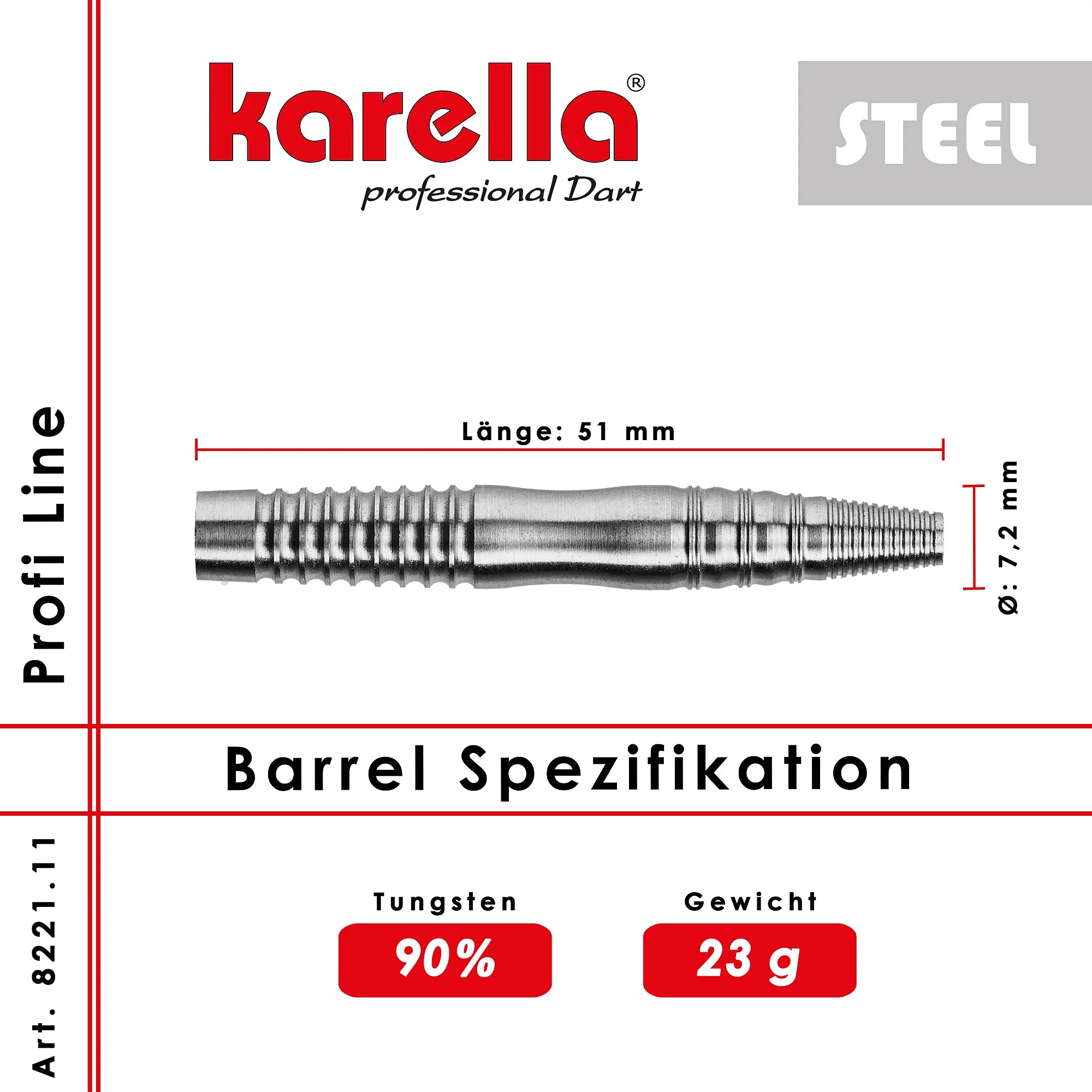 Karella PL-11 Profi Line Steel Dart 23g/90%