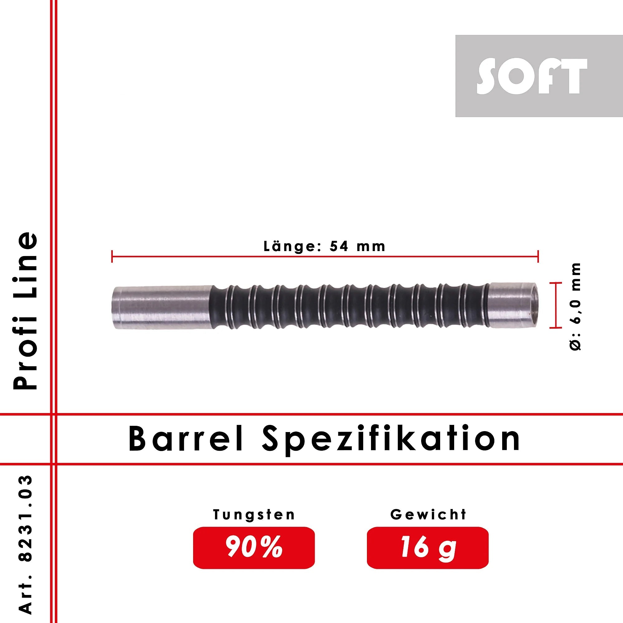 Karella Softdarts Barrel Profi Line PLS-03 16g