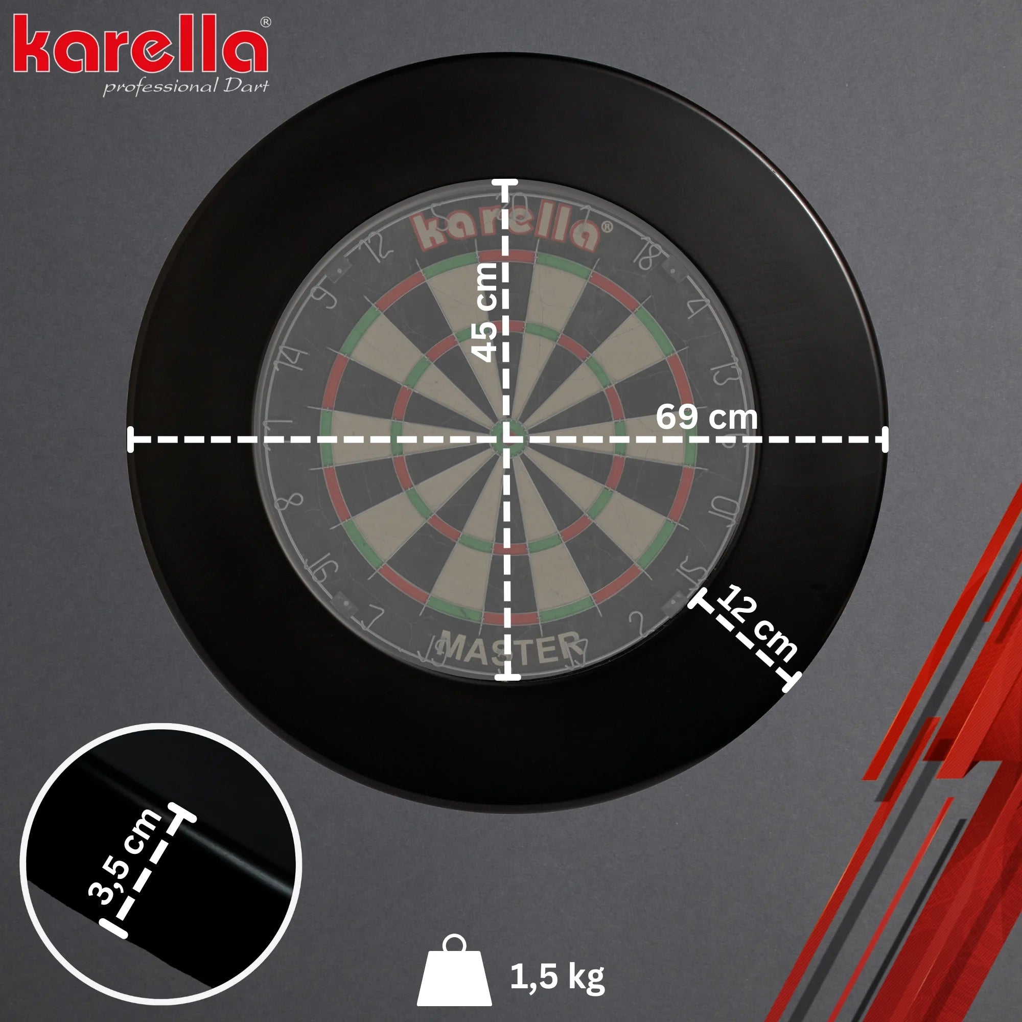 Karella PU Dart Board Surround einteilig
