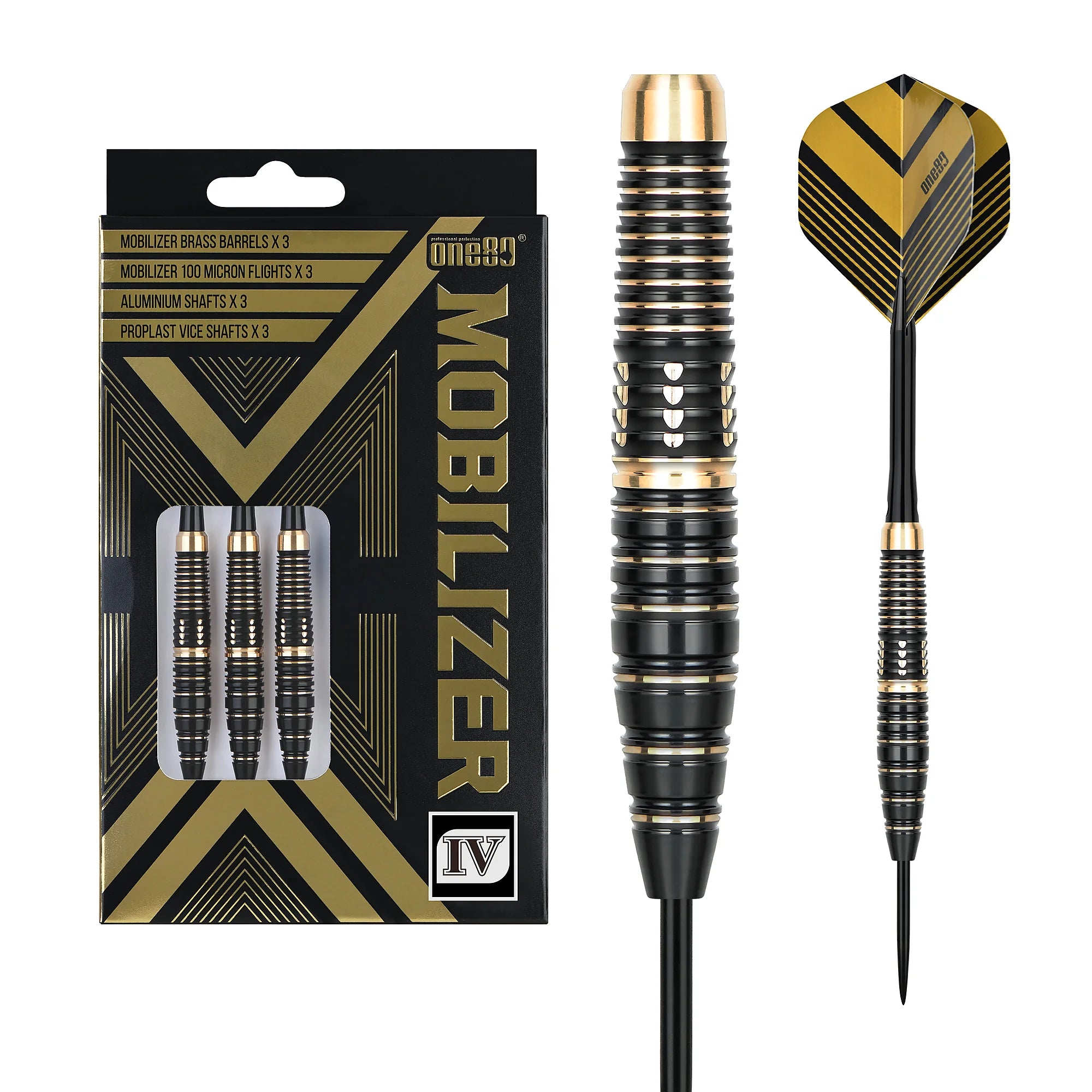One80 Mobilizer 4 Steel Darts Brass 22g