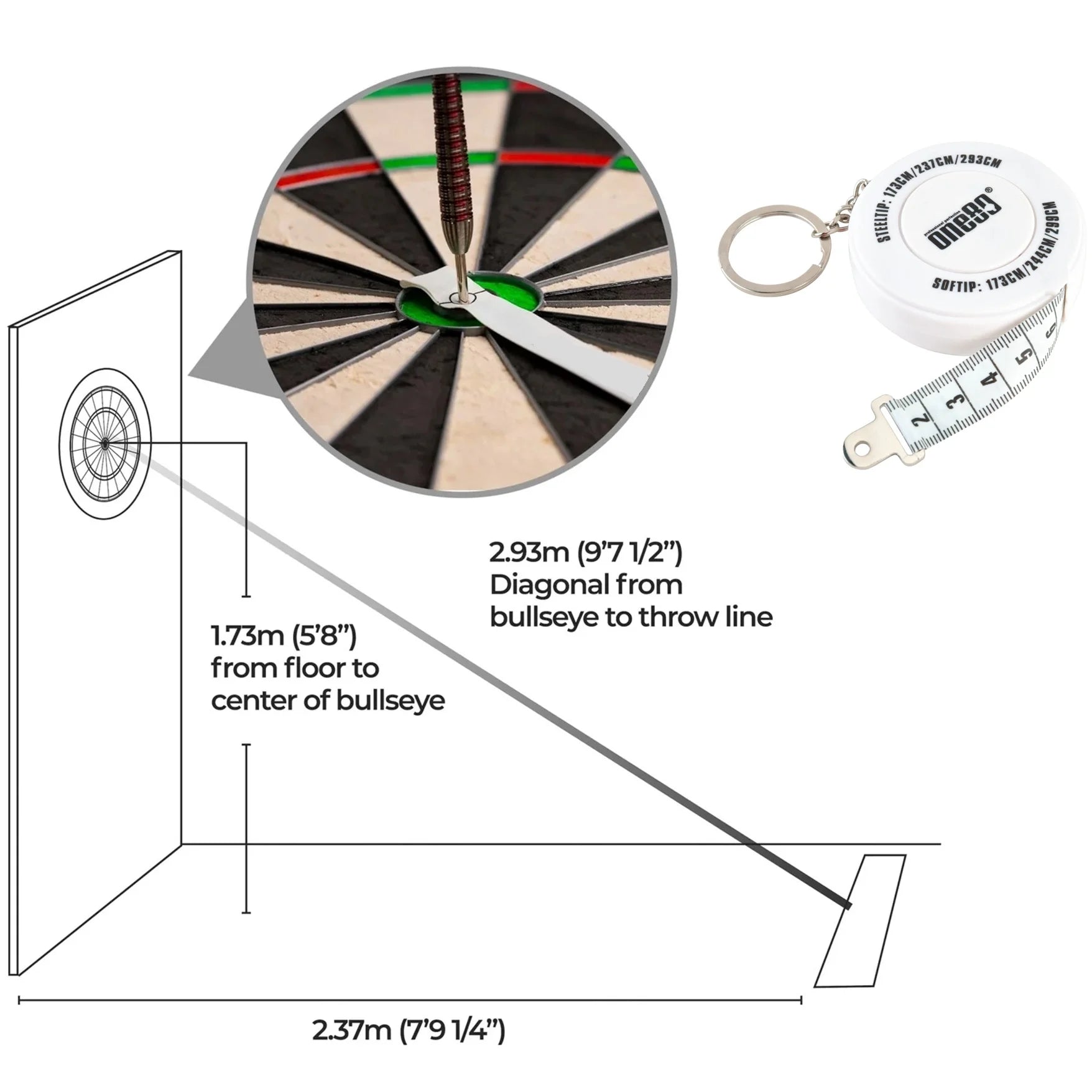 One80 Oche Tape- Dart Maßband