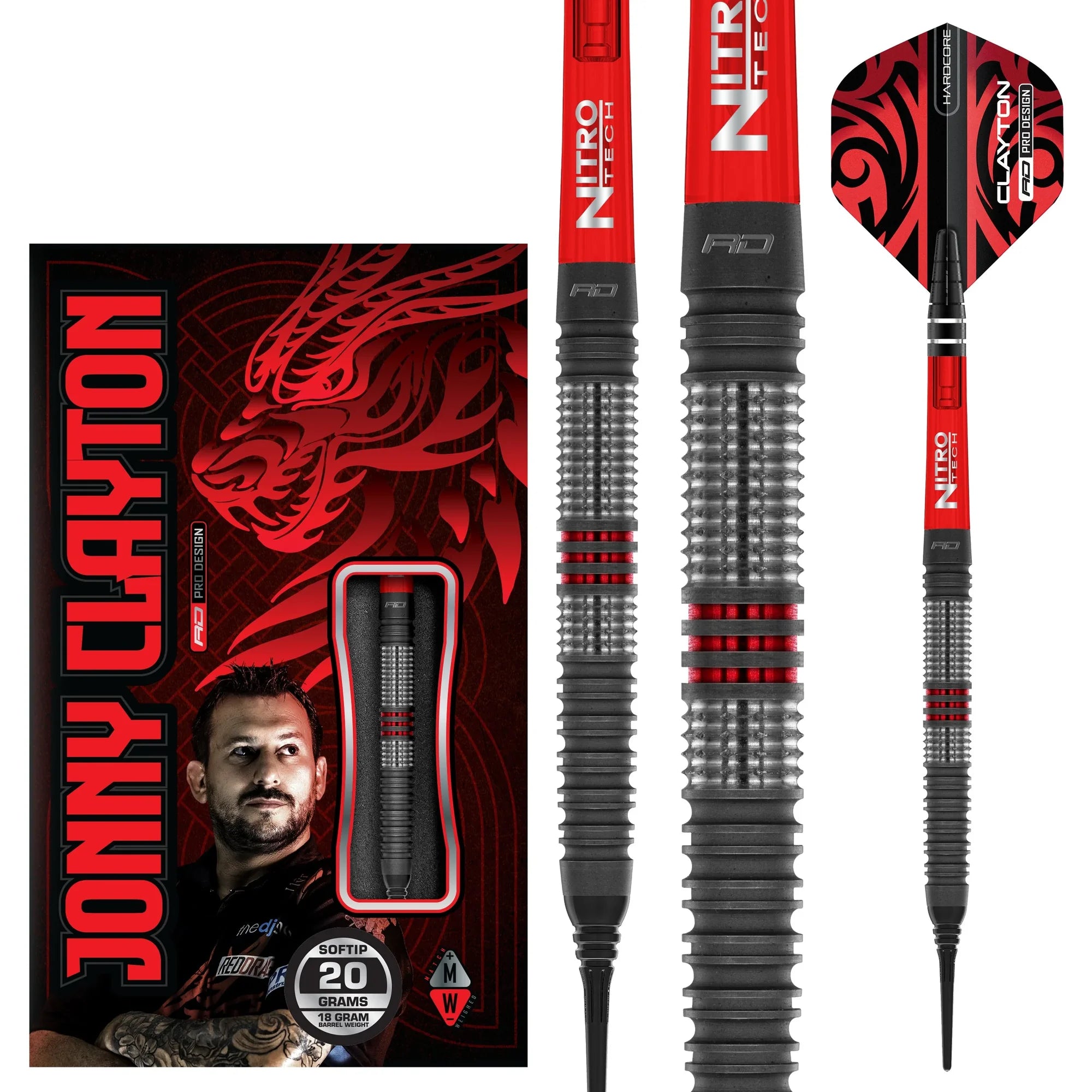 Red Dragon Jonny Clayton HIRAETH Soft Dart 20g/90%