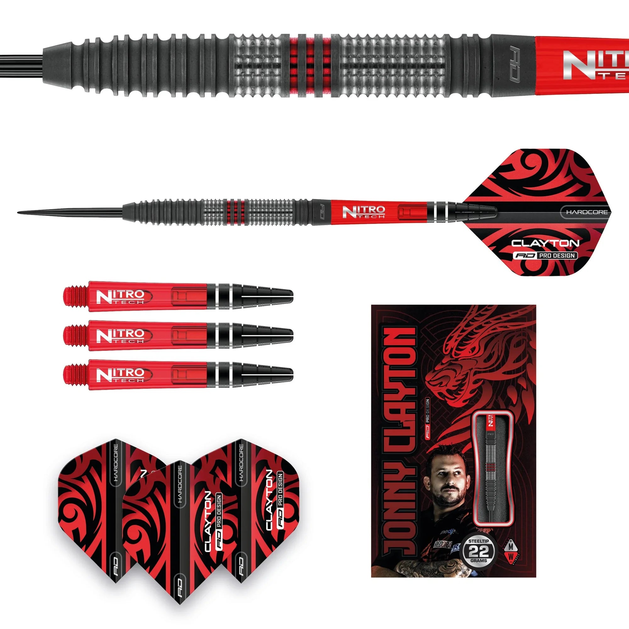 Red Dragon Jonny Clayton HIRAETH Steel Dart 23g/90%