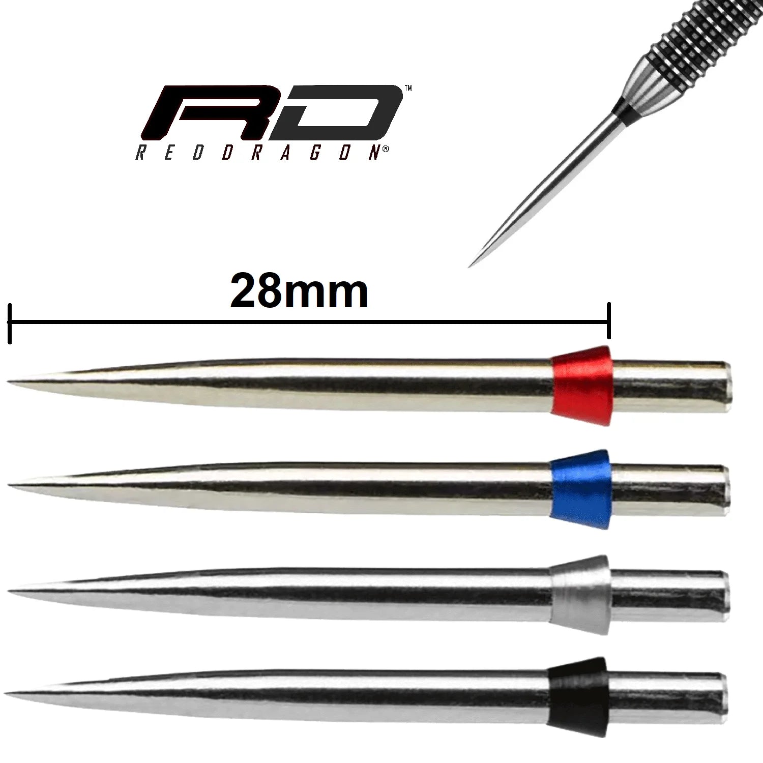 Red Dragon Trident Silver Steel Dart Spitzen