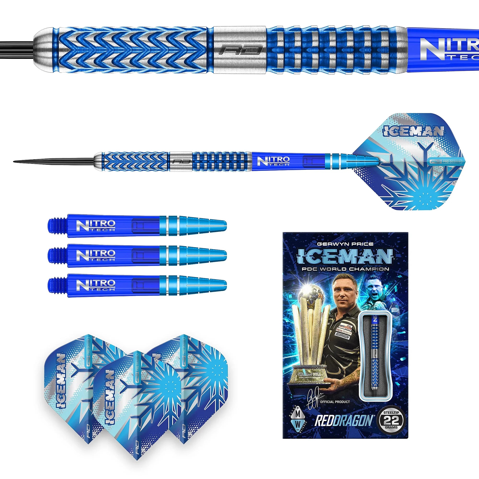 Red Dragon Gerwyn Price GLACIER Steel Dart 22g/90%