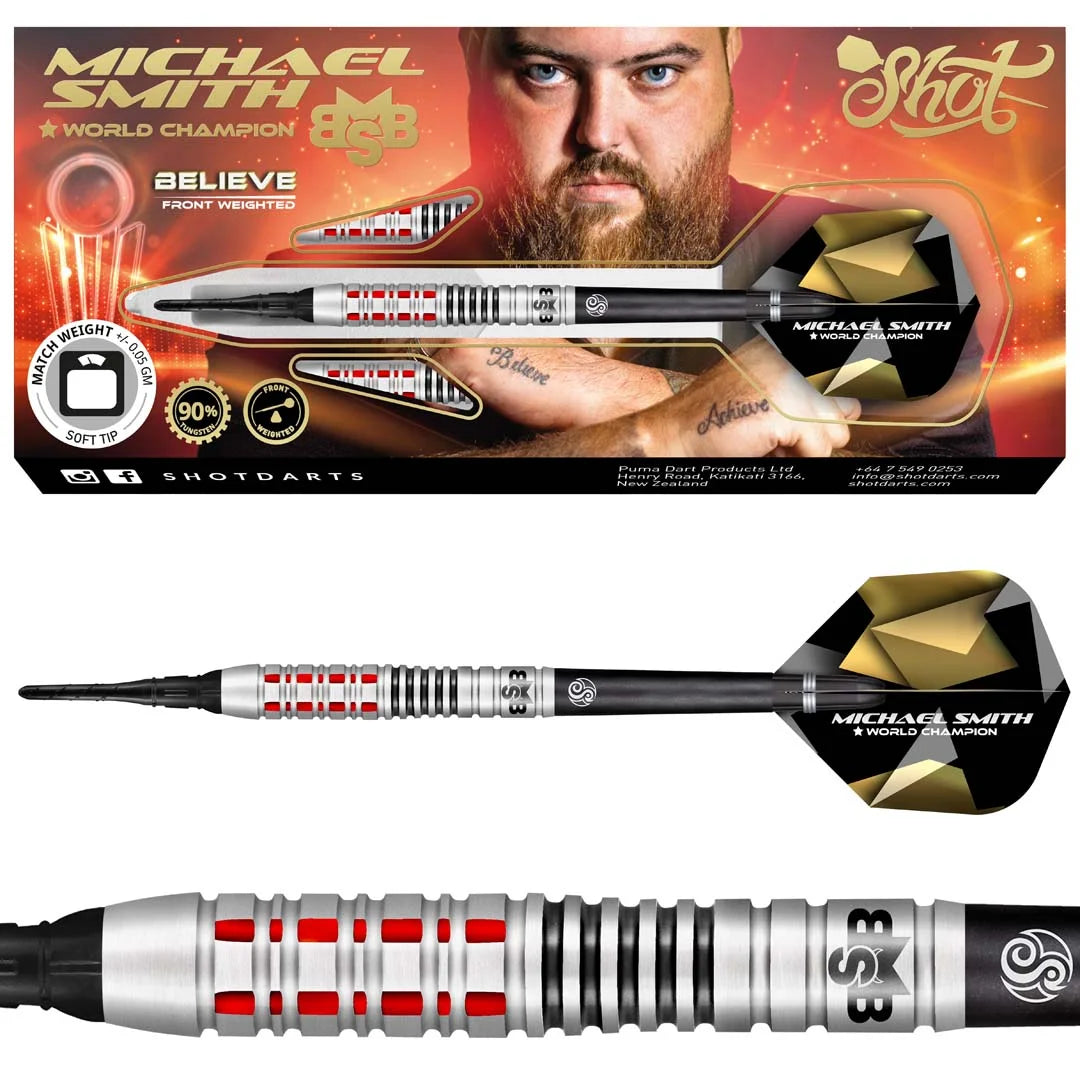 Shot Michael "Bully Boy" Smith Believe Soft Darts 20g/90%