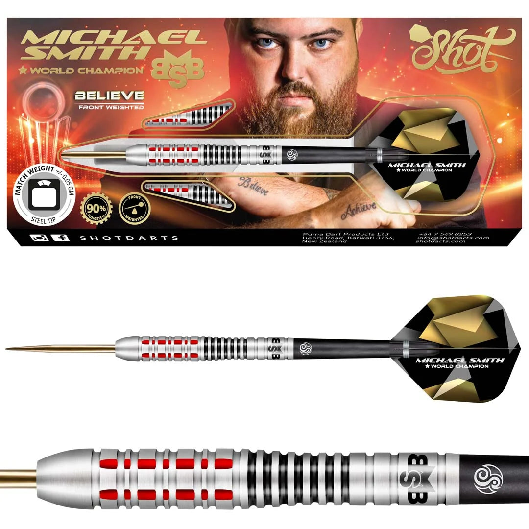 Shot Michael "Bully Boy" Smith Believe Steel Darts 22g/90%