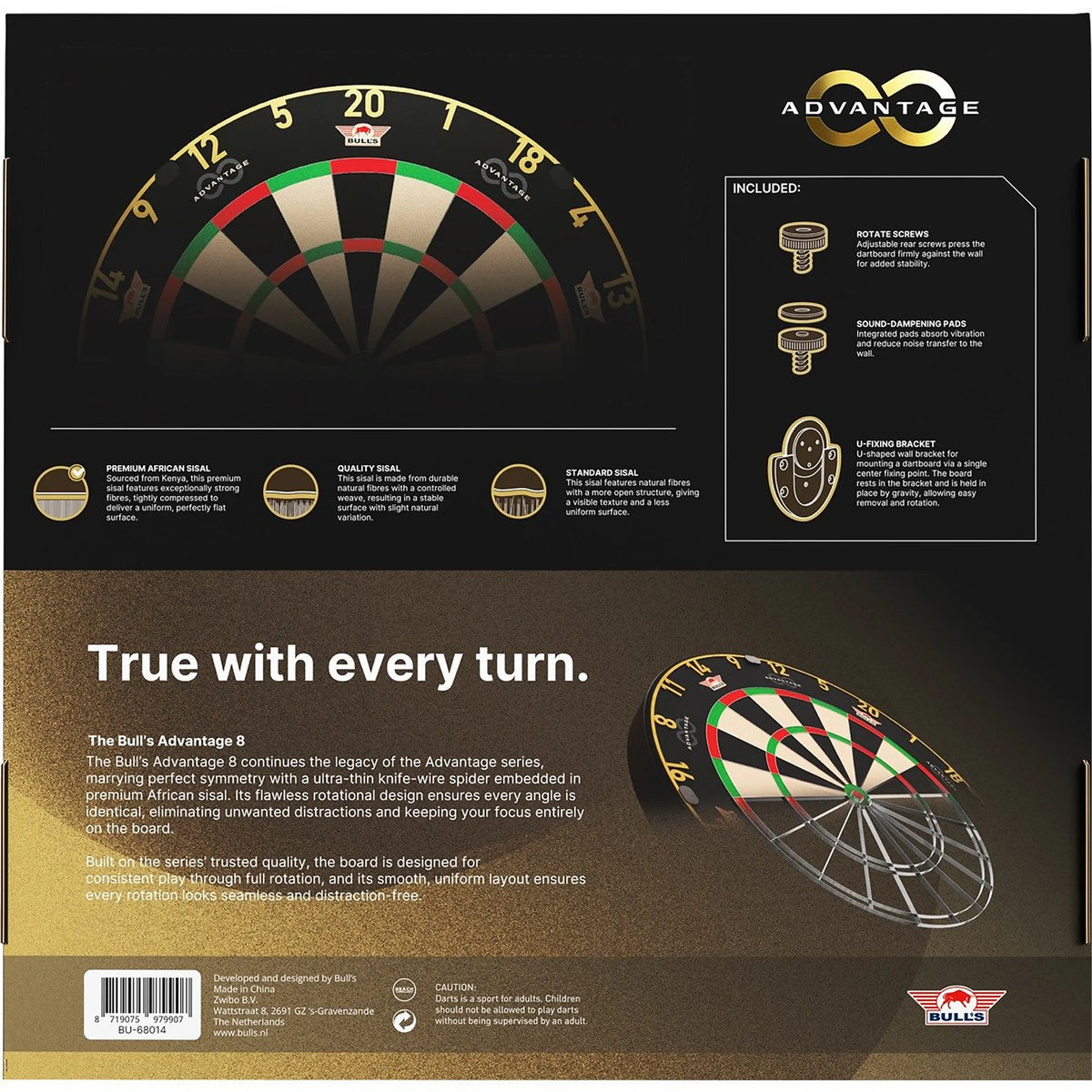 Bulls Advantage 8 Steel Dartboard