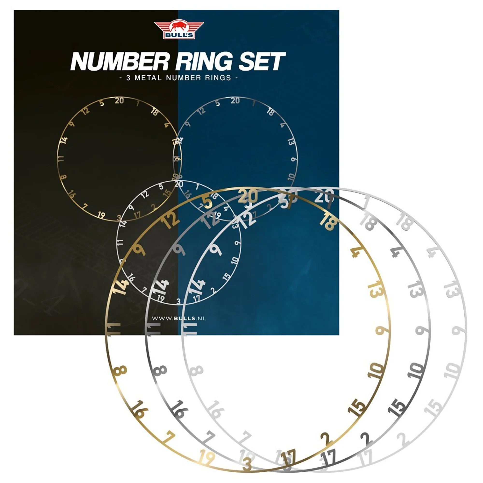Bulls Dartboard Metal Nummern Ringe 3Stk.