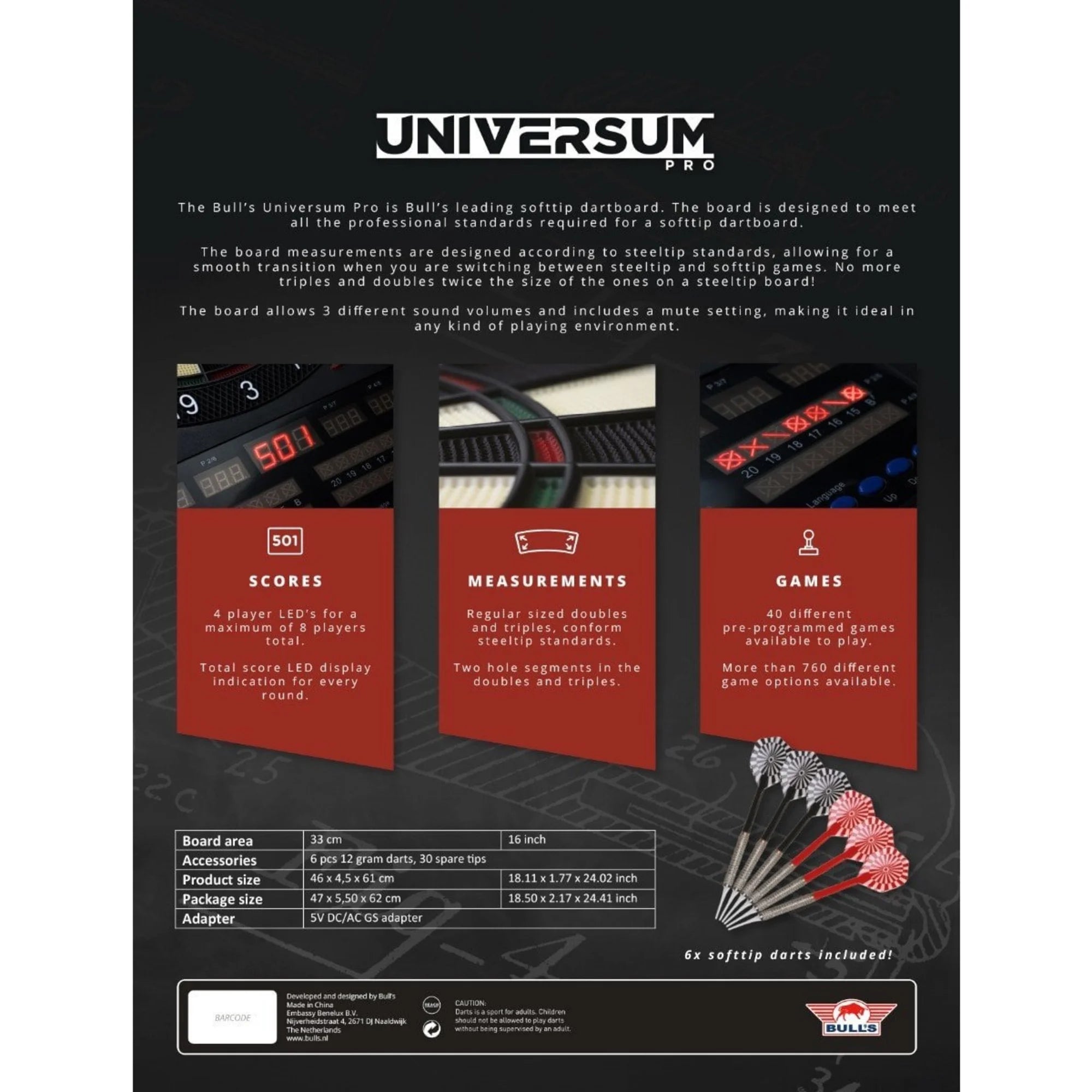 Bulls Universum Pro Electronic Dartboard