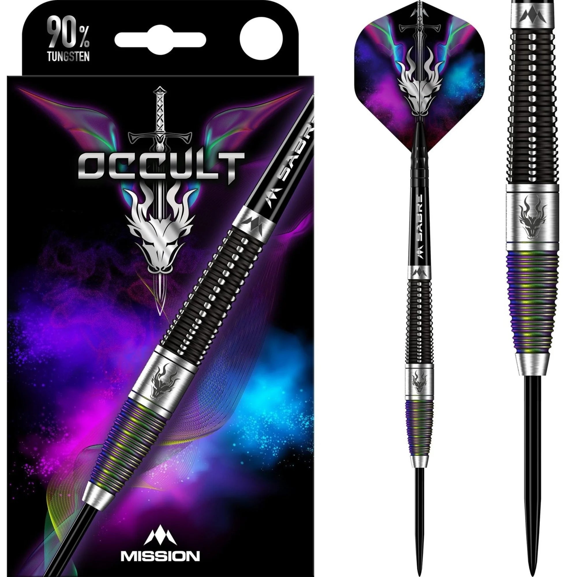 Mission OCCULT Black & Coral Steel Darts 23g/90%