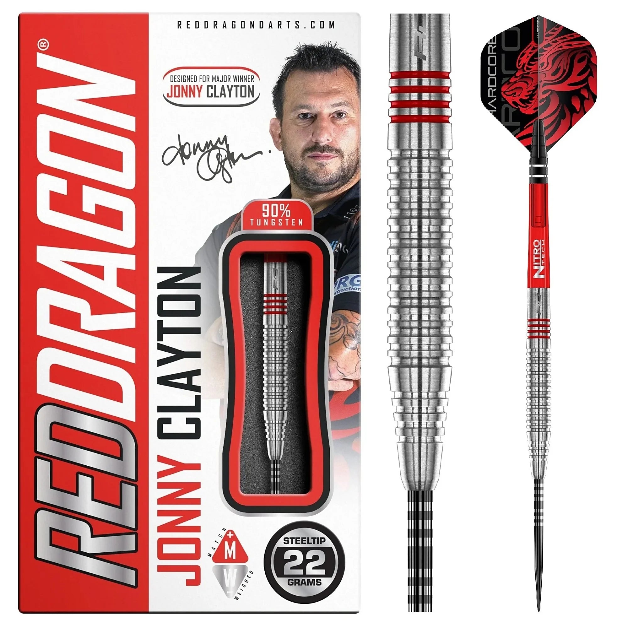 Red Dragon Jonny Clayton Original 2.0 Steel Dart 22g/90%