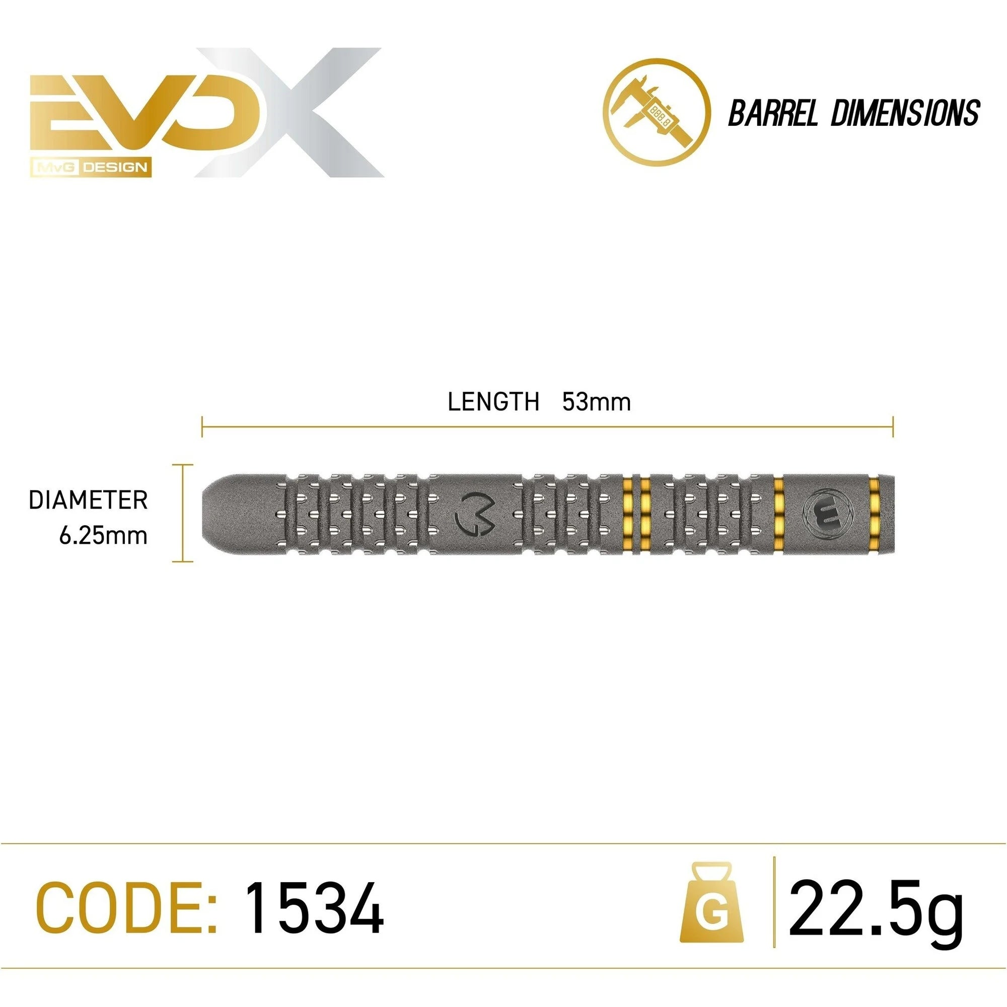 Winmau Michael van Gerwen EVO-X Steel Dart 22,5g/90%