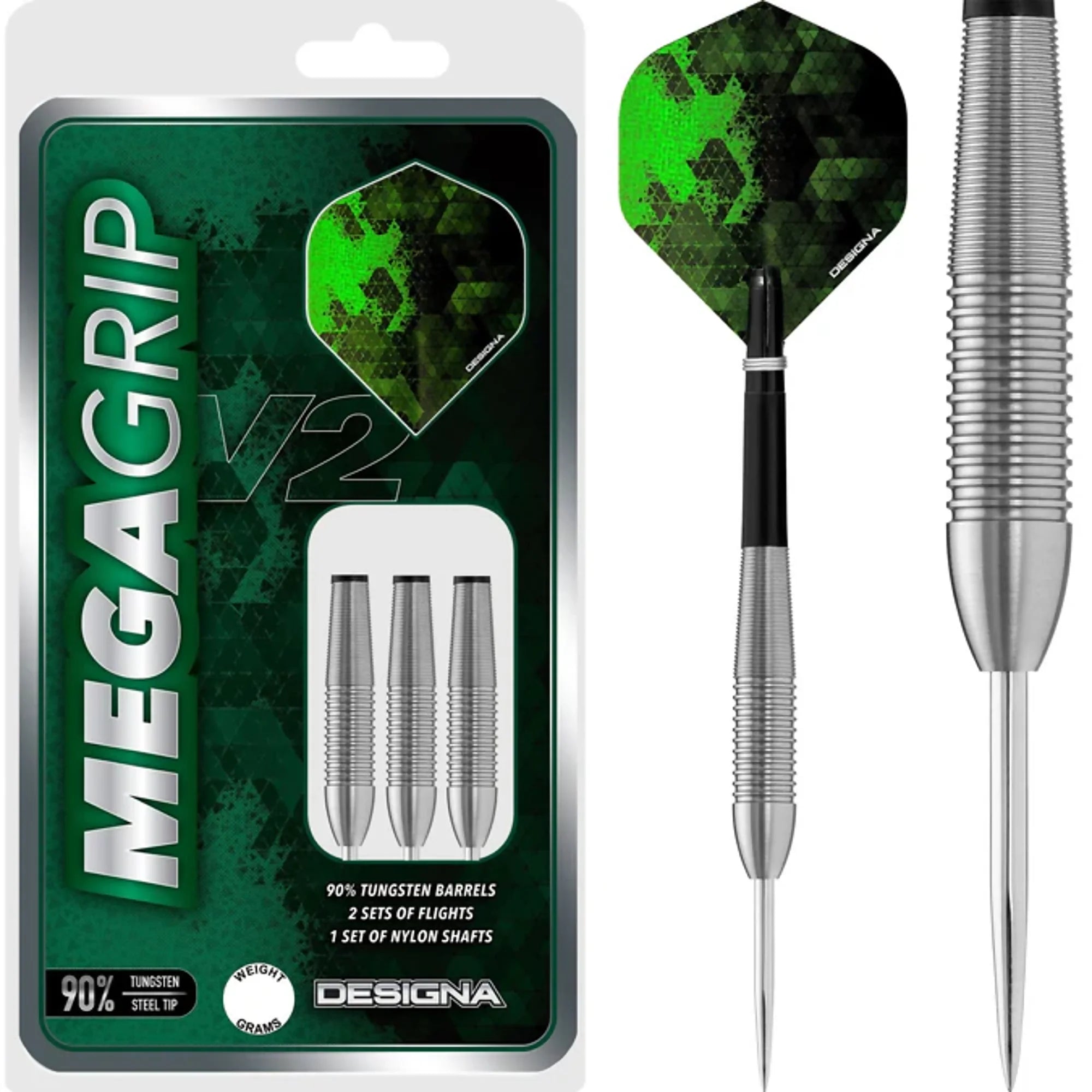 Designa Mega Grip V2 Steel Darts 23g/90%