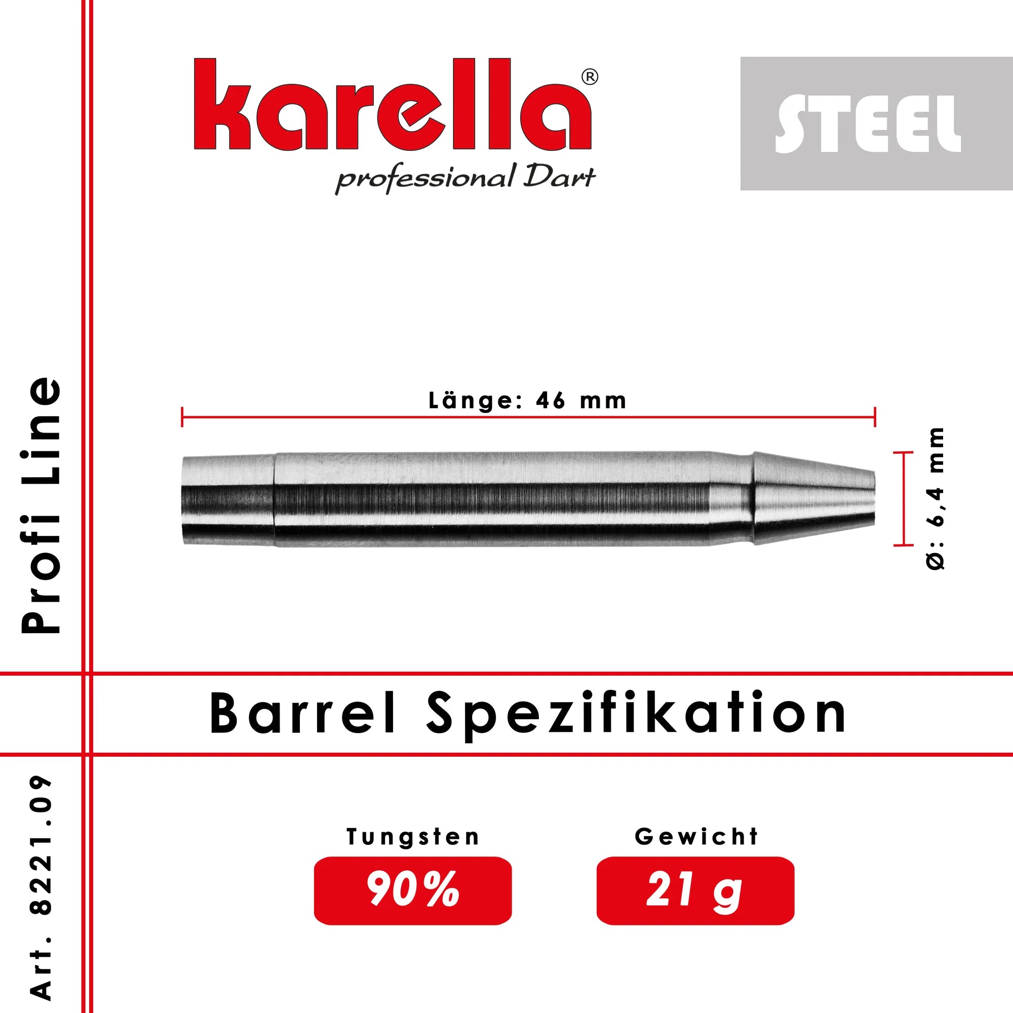 Karella PL-09 Profi Line Steel Dart 21g/90%