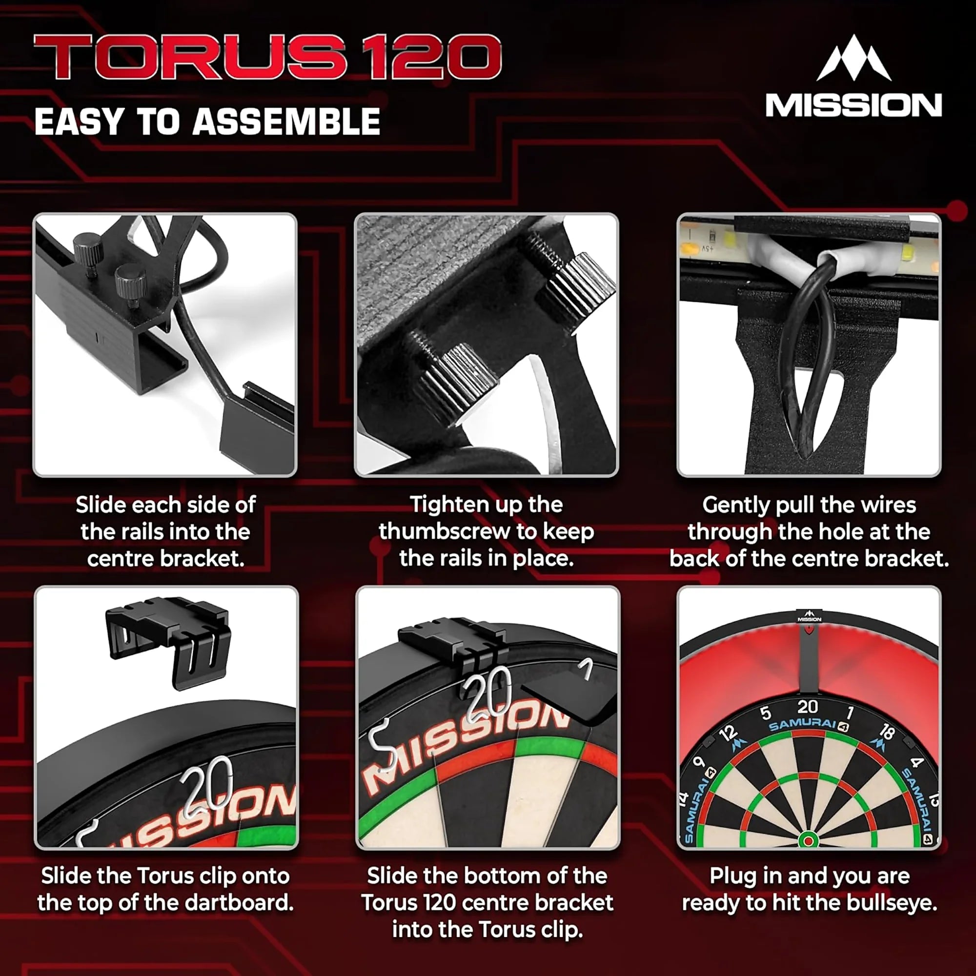 Mission Torus 120 Dartboard Beleuchtungssystem USB-C