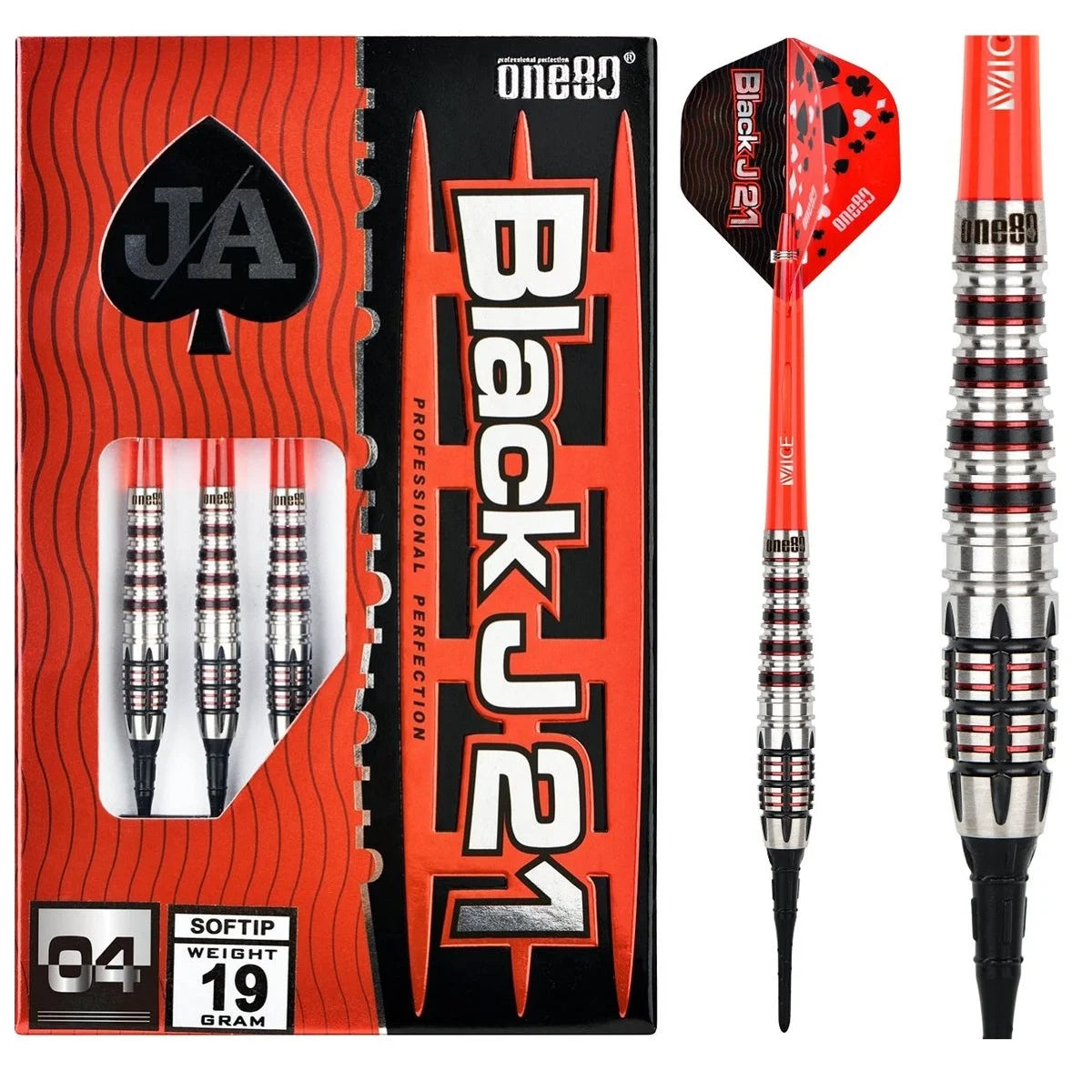 One80 Black J21 04 Soft Darts 21g/90%