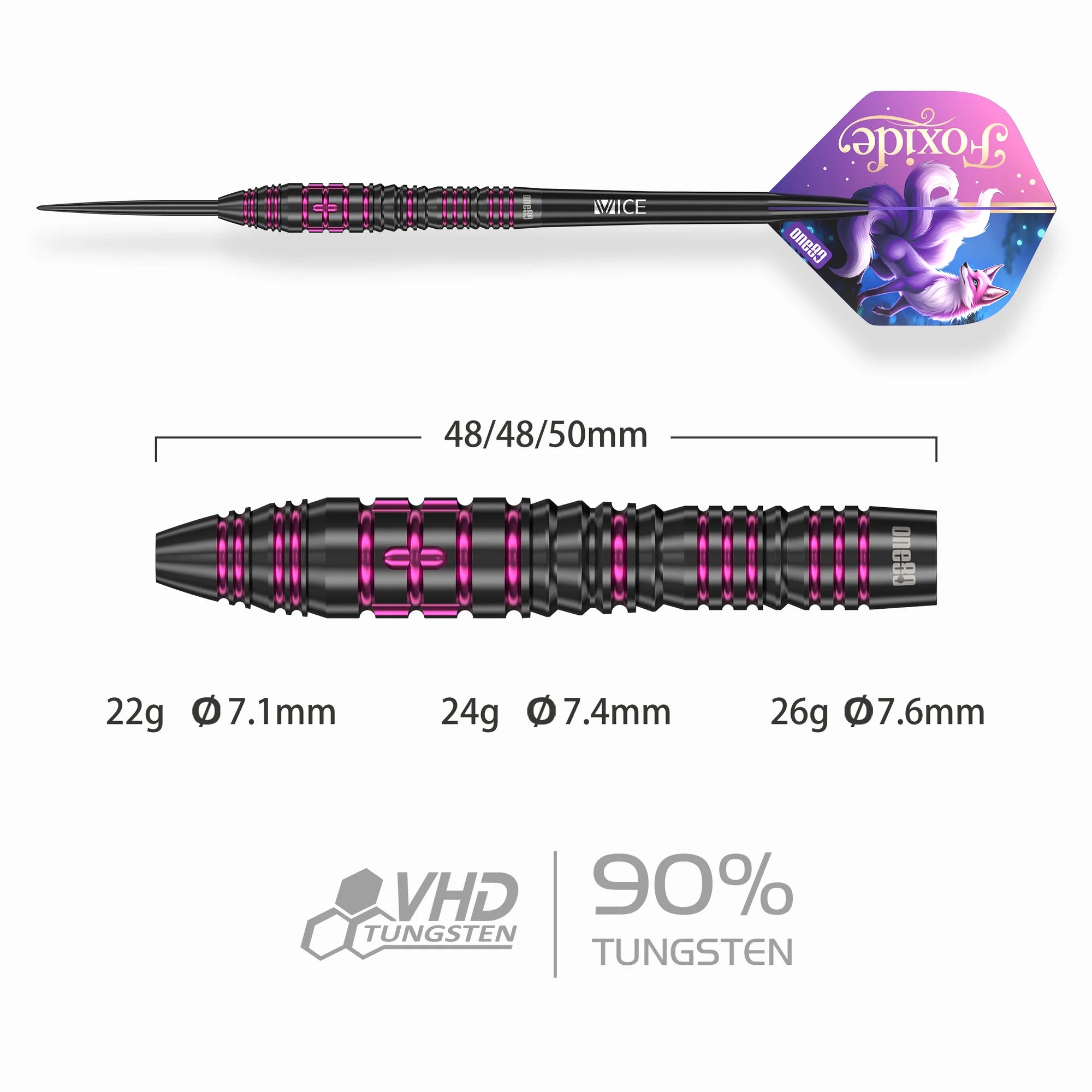 One80 FOXIDE F4 Steeldarts 22g