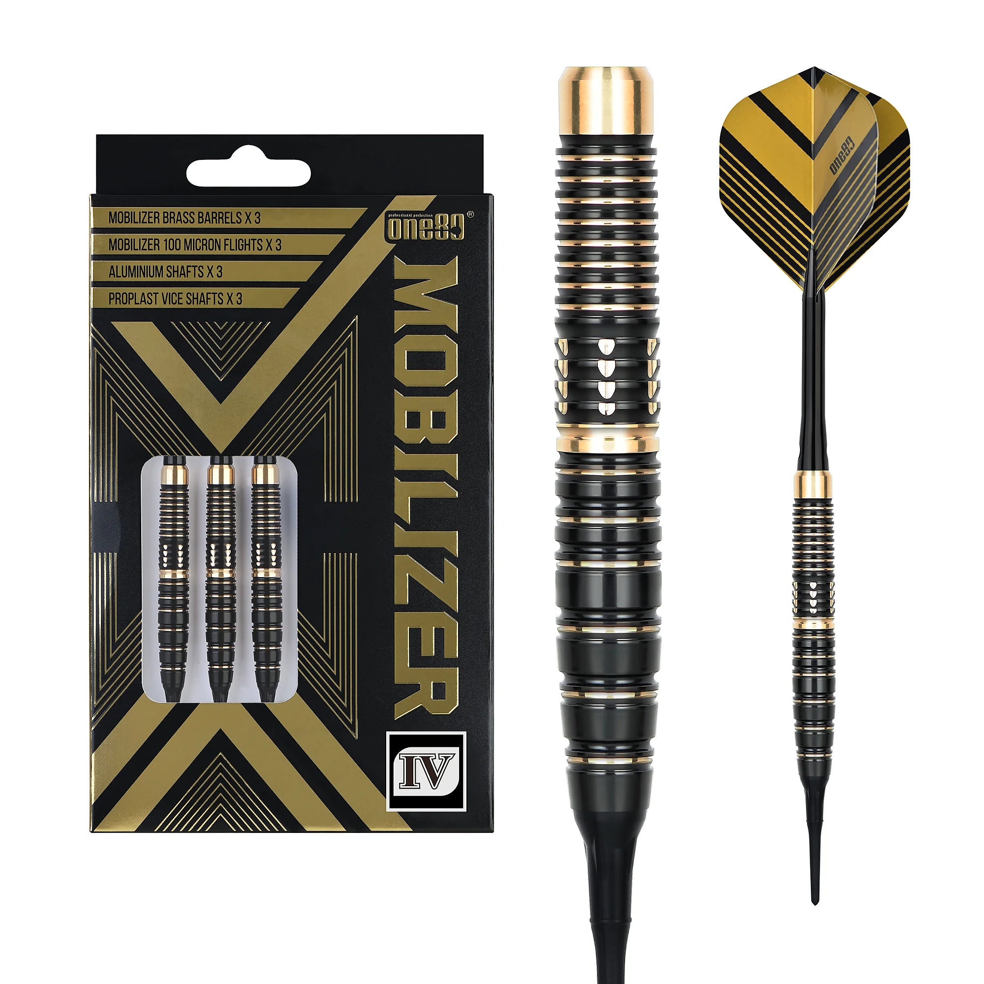 One80 Mobilizer 4 Soft Darts Brass 20g