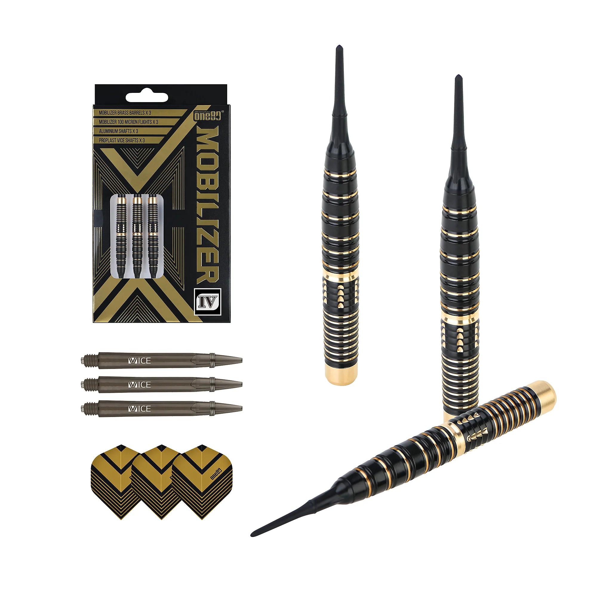 One80 Mobilizer 4 Soft Darts Brass 20g