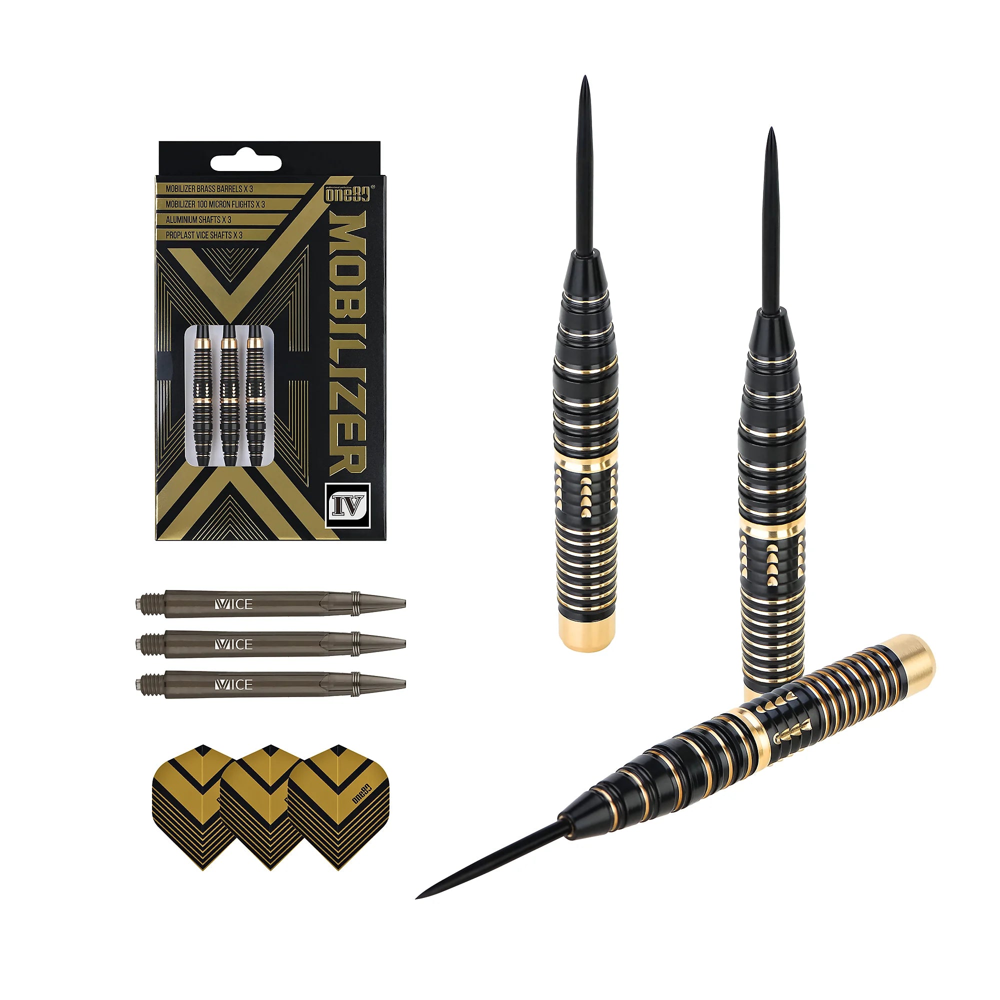 One80 Mobilizer 4 Steel Darts Brass 22g