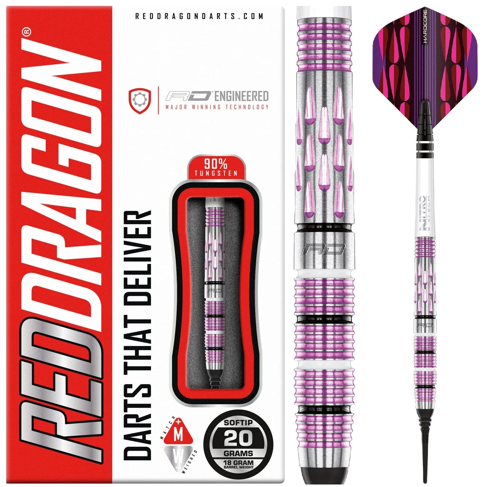 Red Dragon Artura shocking pink Soft Dart 20g/90%