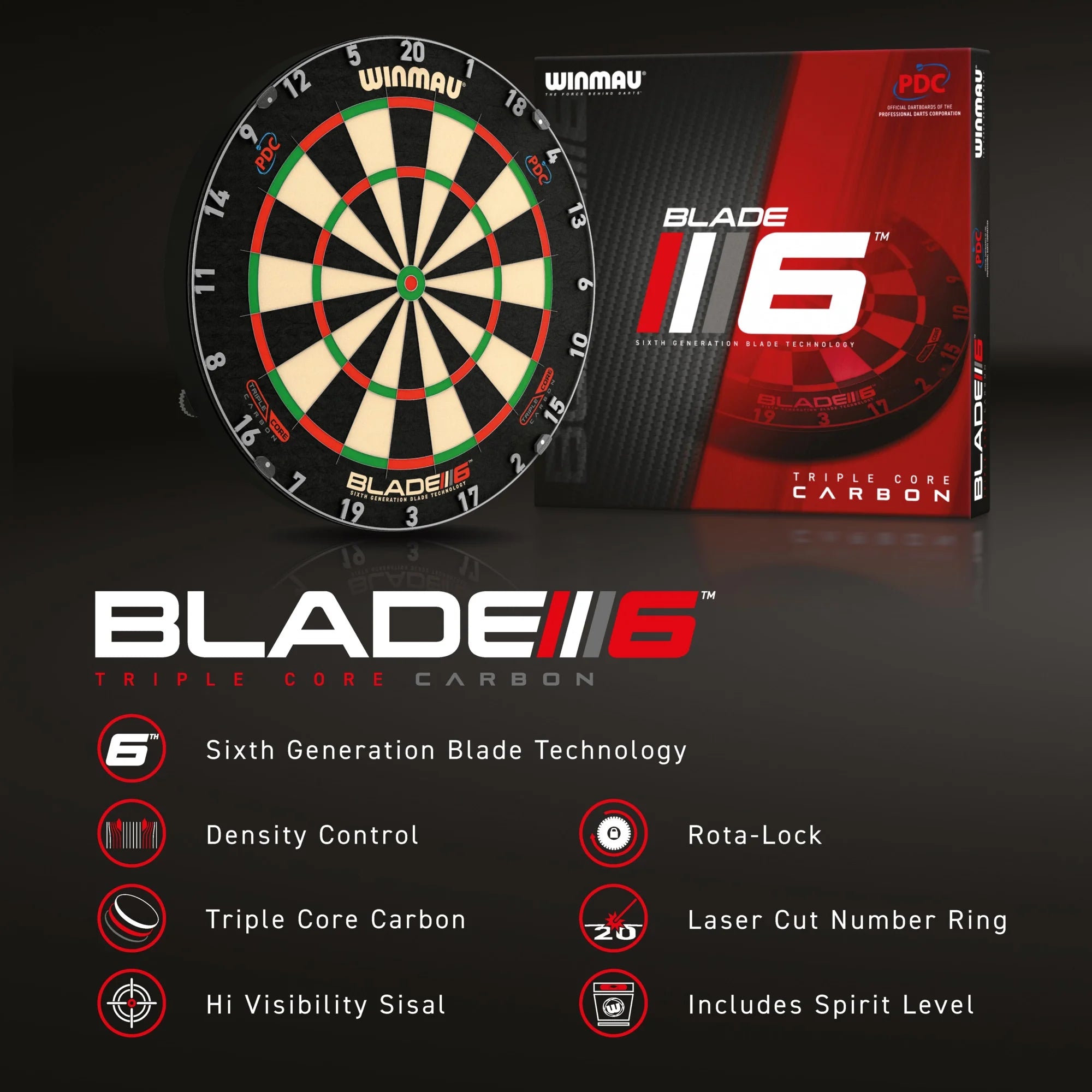 Winmau Blade 6 Triple Core Carbon Dart Board