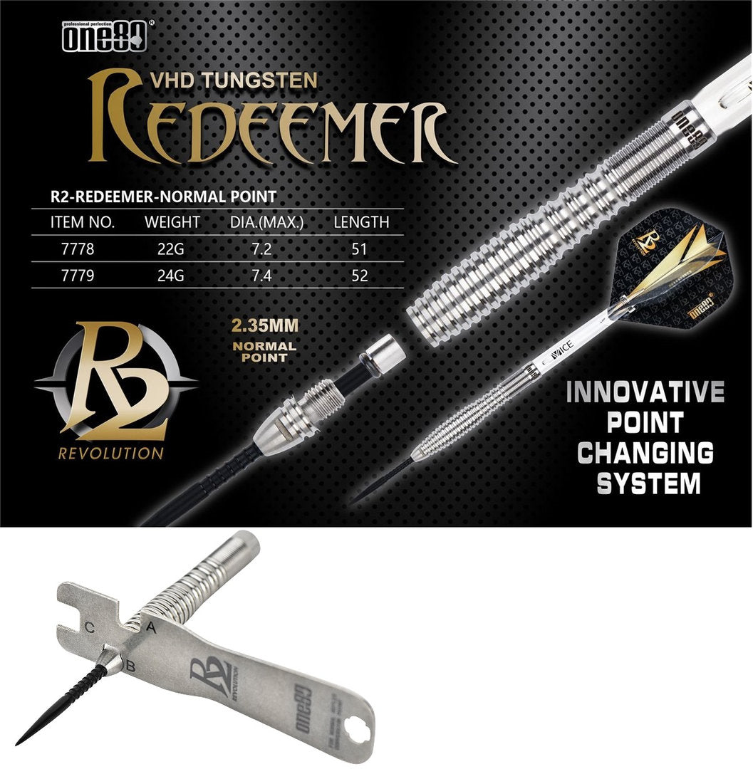 One80 R2 Redeemer Steel Darts 22g/90%